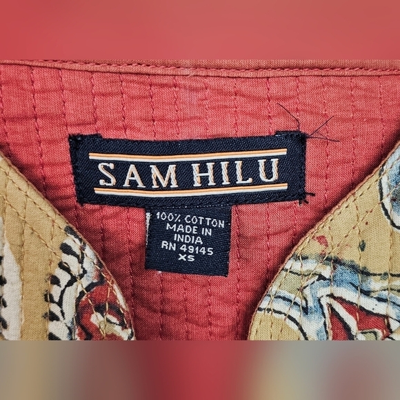 Sam Hilu Vintage Mandarin Quilted Floral Jacket, XS - Picture 8 of 11